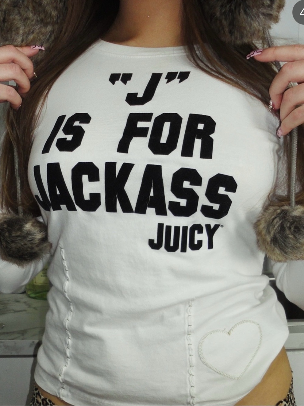 Juicy couture “J is for Jackass” rare vintage y2k white longsleeve tshirt - Picture 10 of 10